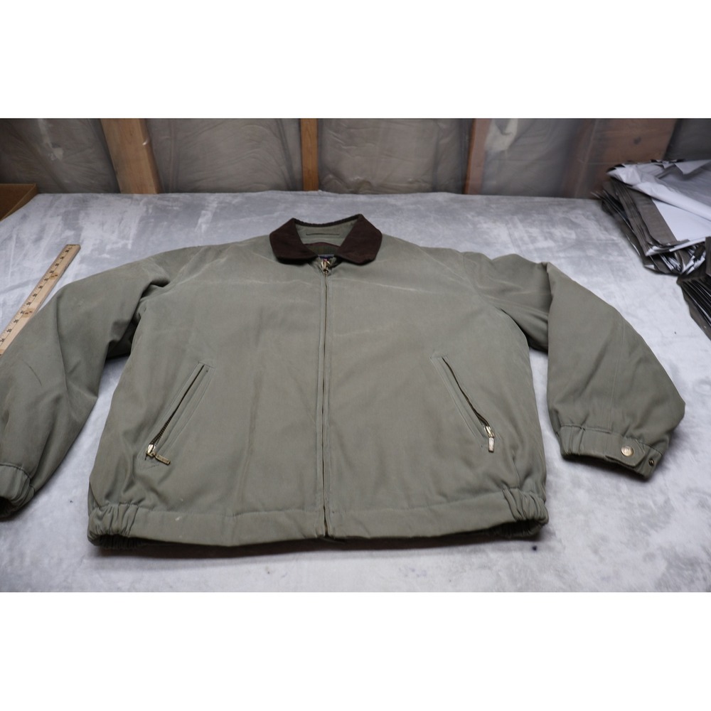 Newport Harbor Jacket Mens Large Green Wool Blend Field‎ Removable Liner Bomber